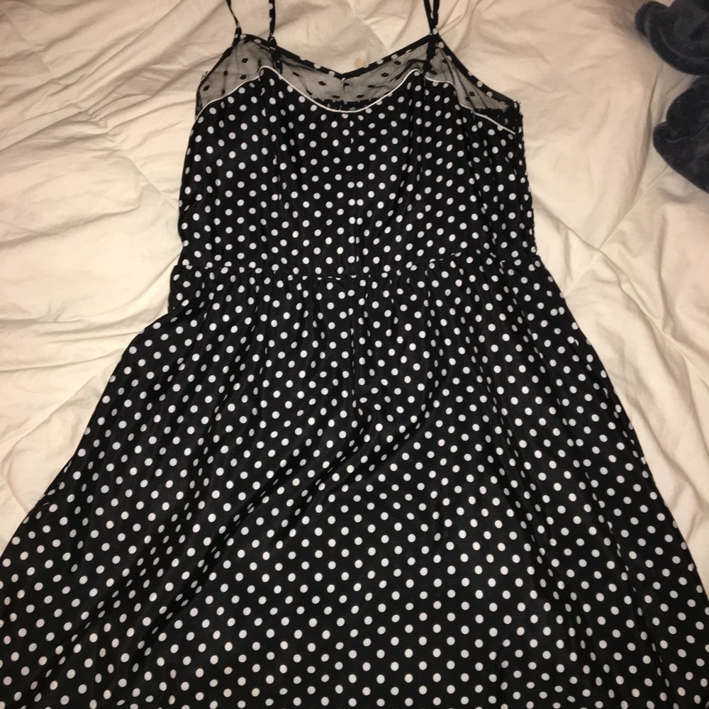 Black & white polka dot dress